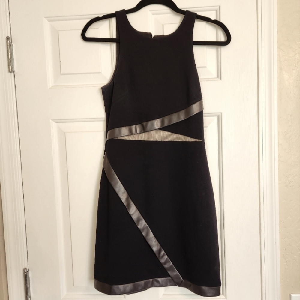 Bailey44 Black Dress with Faux Leather Trim